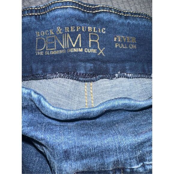 Rock Republic Jeans Womens 10 Medium Blue Denim Rx Fever Crop Jeggings Mid Rise - Picture 6 of 8